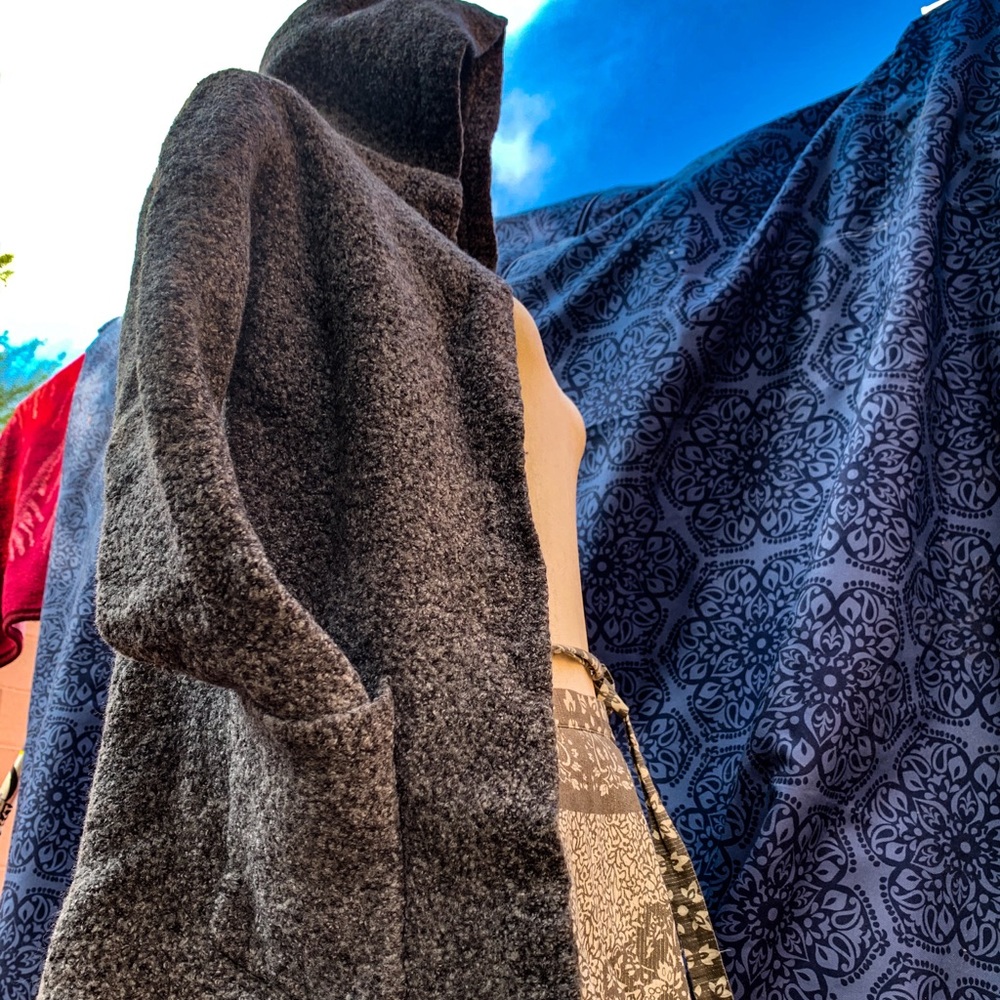 Size M Eileen Fisher Merino Wool Hoodie long